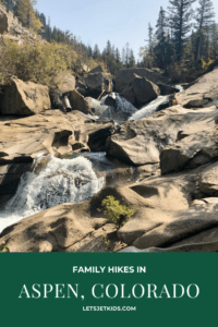 Fun family hikes in Aspen CO rocks with waterfalls