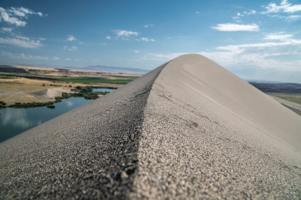 top of a sand dune
