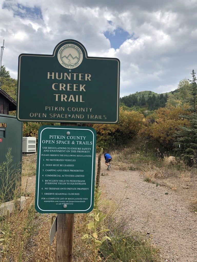 Hunter Creek trail sign