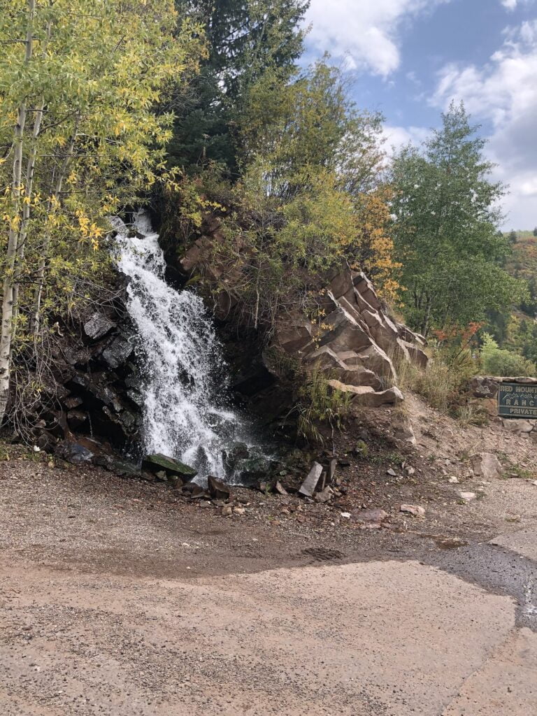 small waterfall in Aspen Colorado