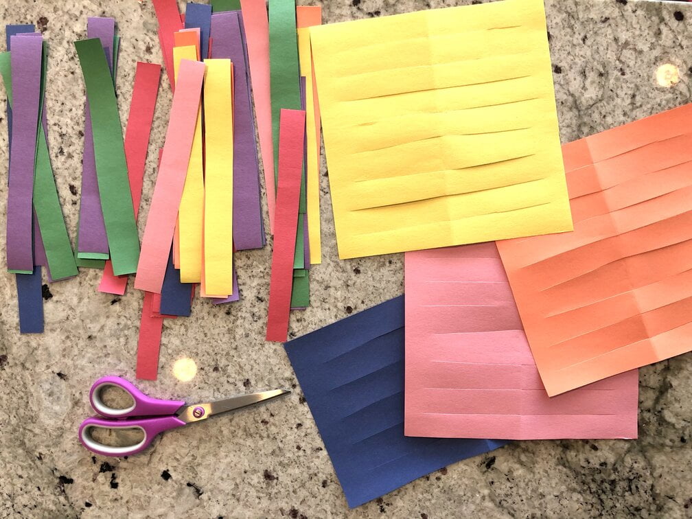 cut out colorful strips