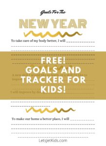 new years goal sheets for kids