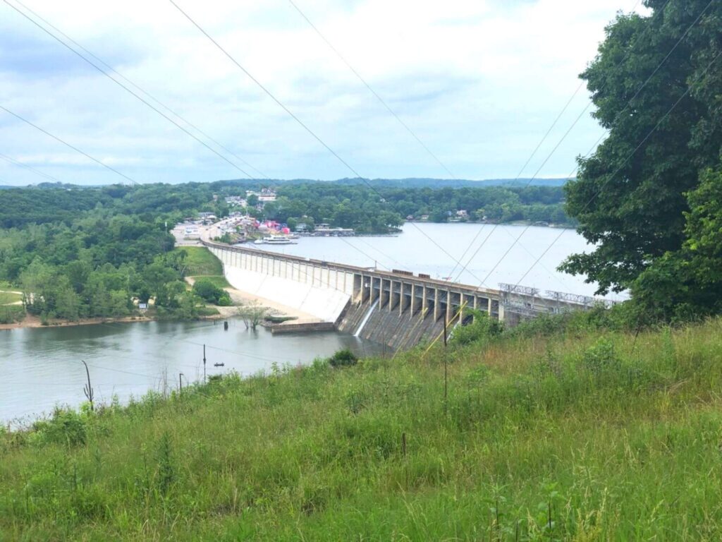 View of bagnell Dam in the Ozarks