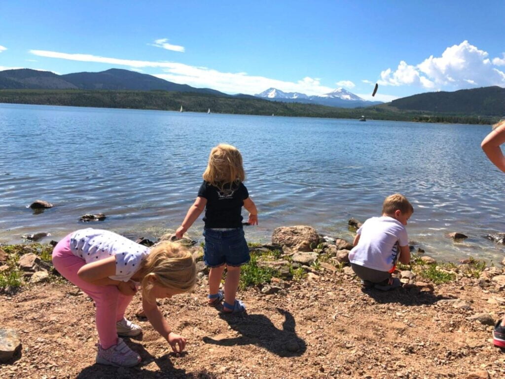 kids playing at Lake Dillon