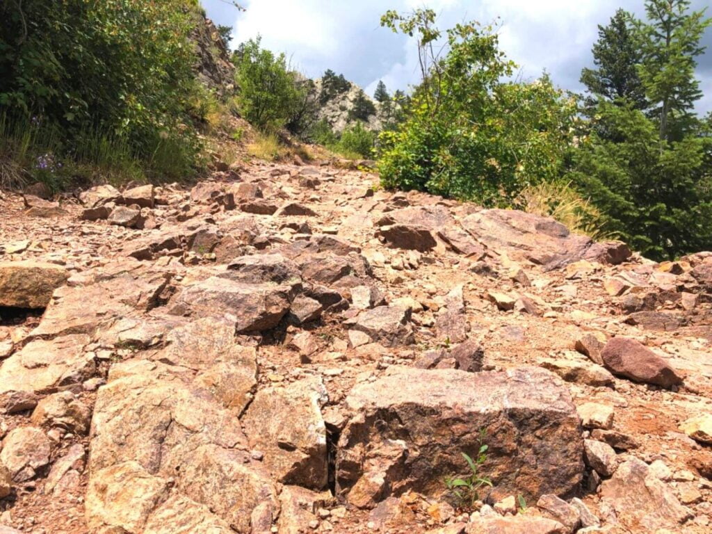 large rock slope at Eldorado Canyon State Park