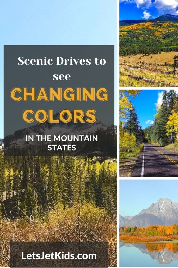 scenic drives in the mountain states for fall colors pin