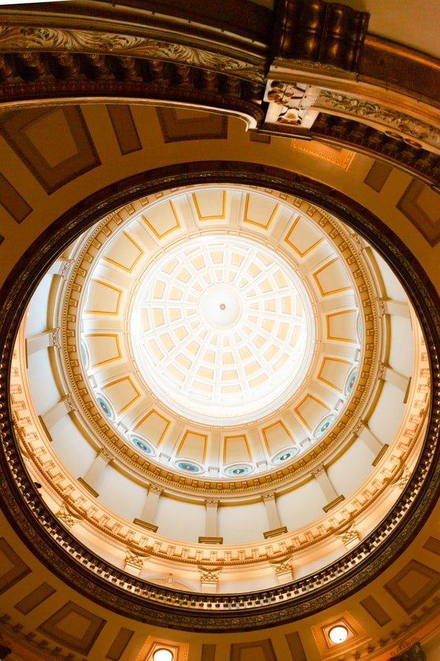 Looking up in the state capital in Denver