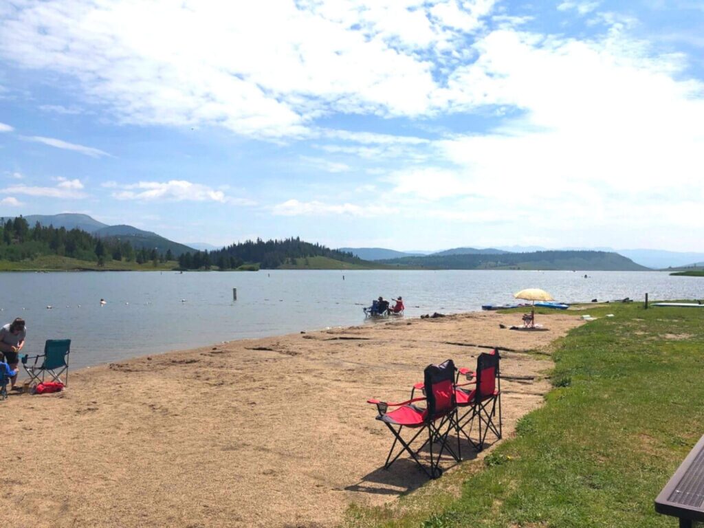 Beach area at Steamboat Lake State Park