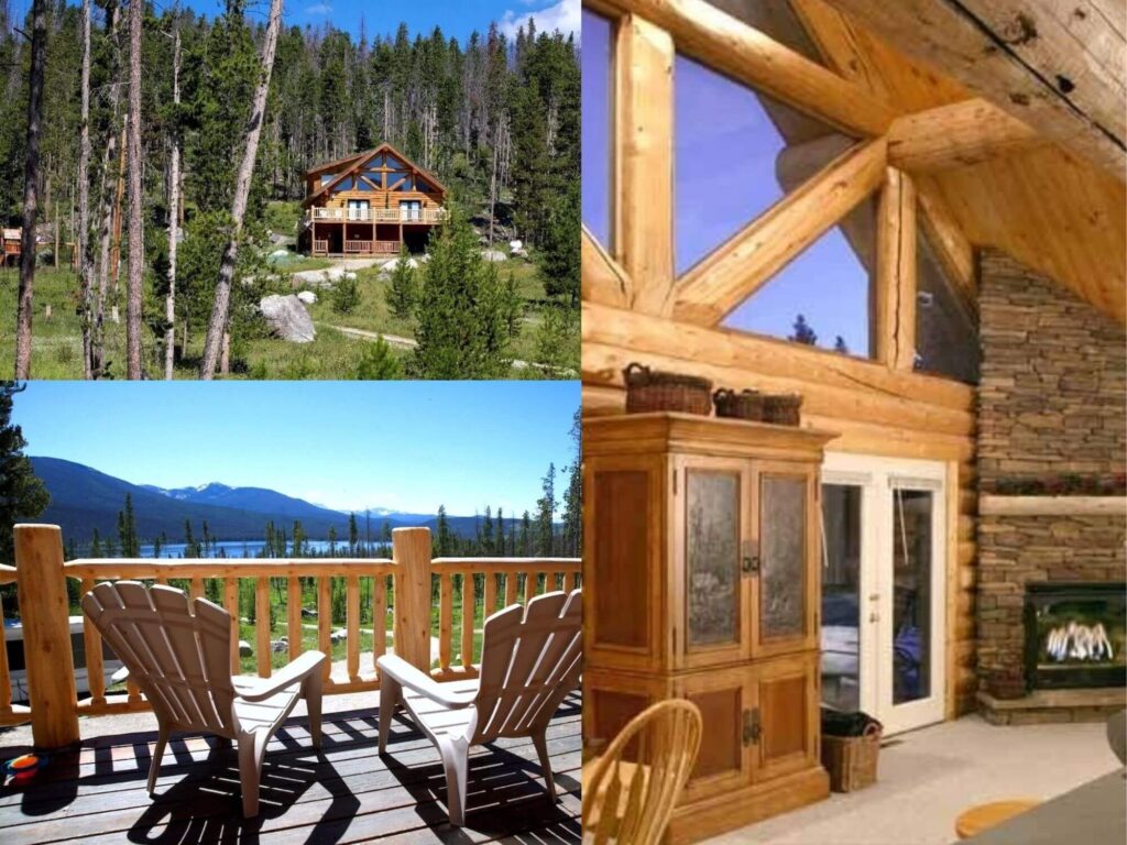 cabin in Grand lake, collage of exterior, deck, living area