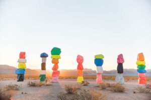 Fun things to do in Las Vegas with kids Colorful bright rock stacks