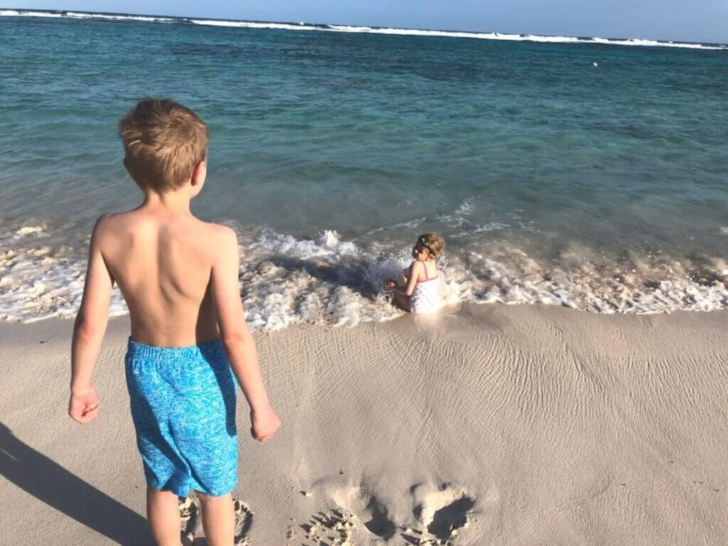 kids playing on beach at Sunscape Akumal