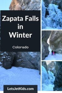 Zapata falls in winter pin