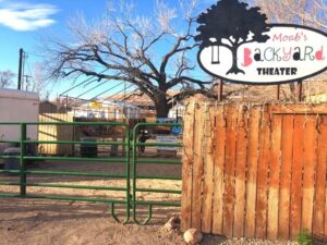 Moab's Backyard Theater sign