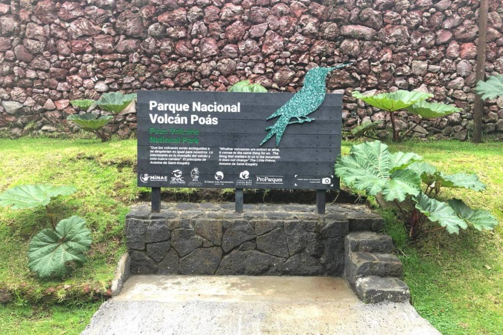 Poas Volcano National Park sign