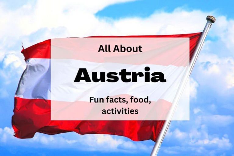Austria's flag of red, white, red and text overlay