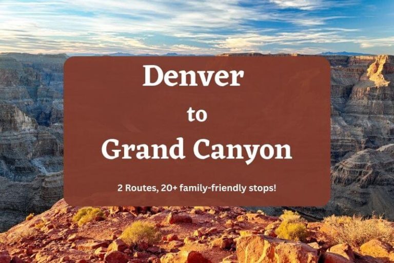 large image of grand canyon, covered by text of Denver to Grand Canyon