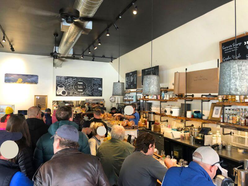 inside a crowded restaurant