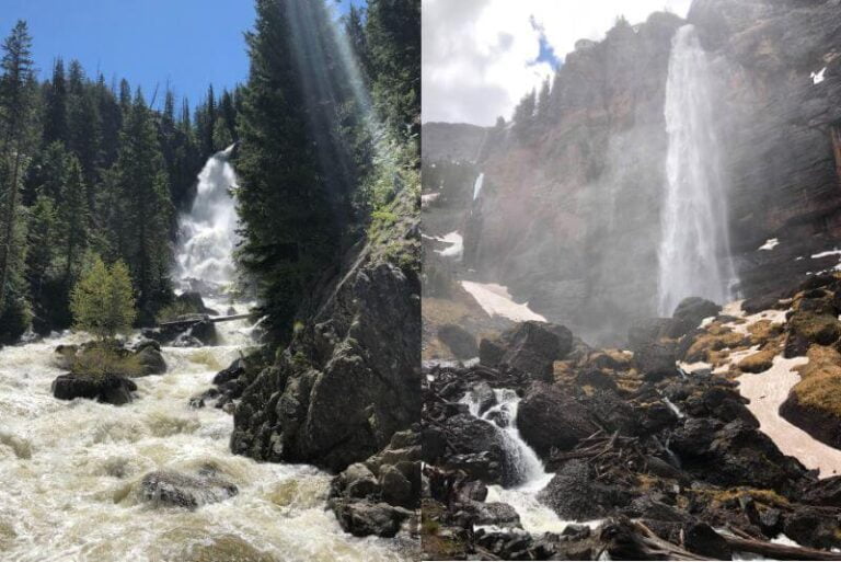 two waterfall pics, one in Steamboat, one in Telluride