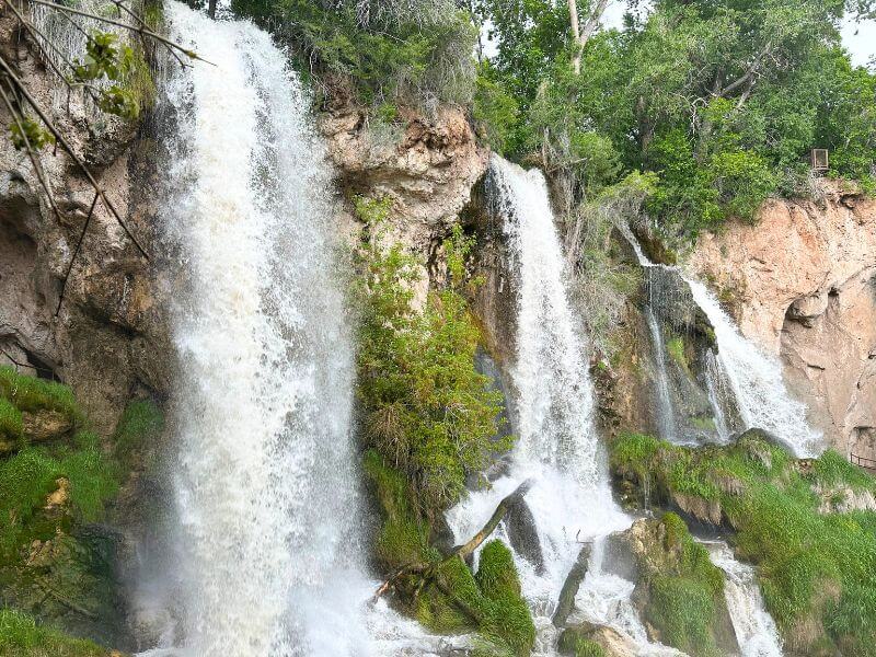 up close to three waterfalls at Rifle Falls State Park