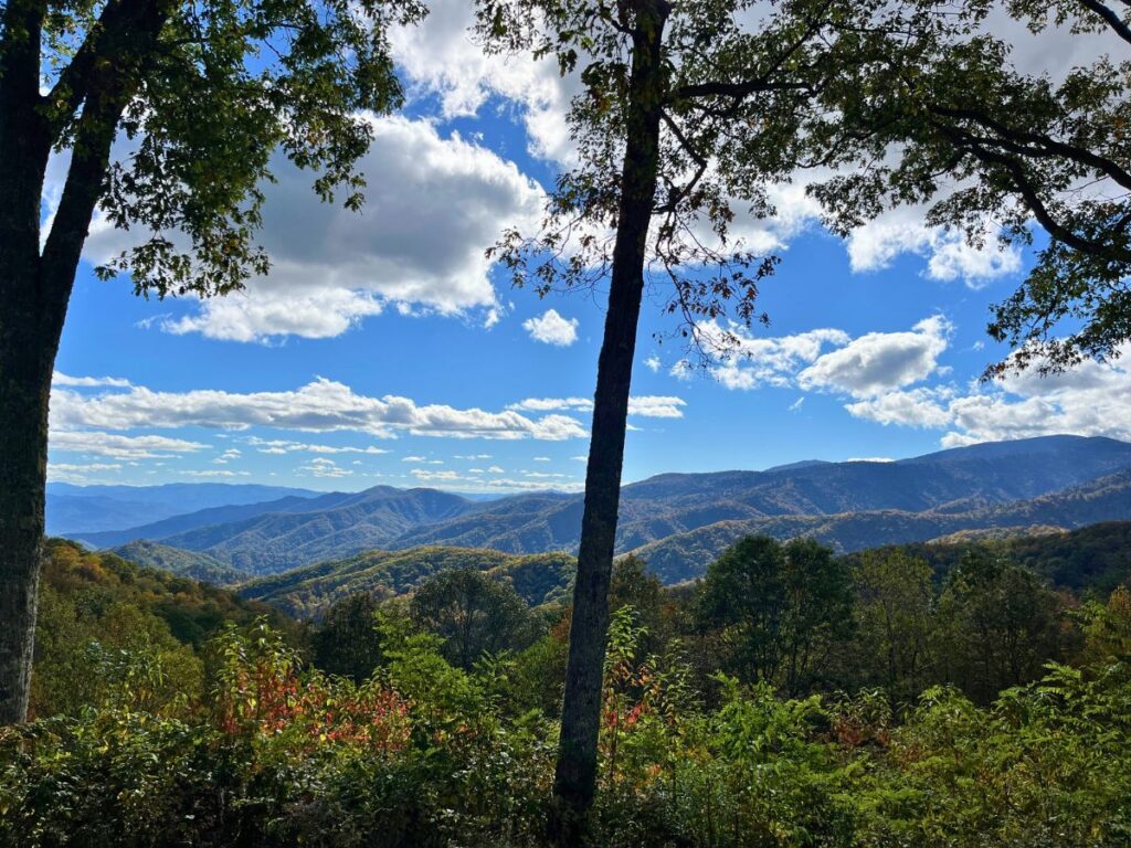 Mountain views along Newfound Gap Road in Great Smoky Mountains Natinoal Park